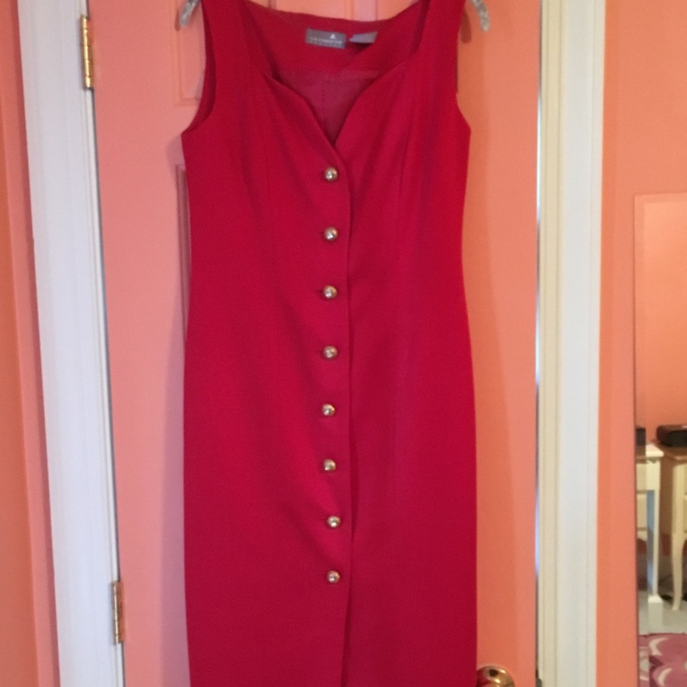 Liz Claiborne Fitted Hot Red Column Dress Size 8